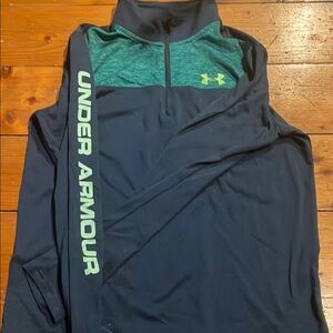 Under Armour Blue and Green Quarter-Zip